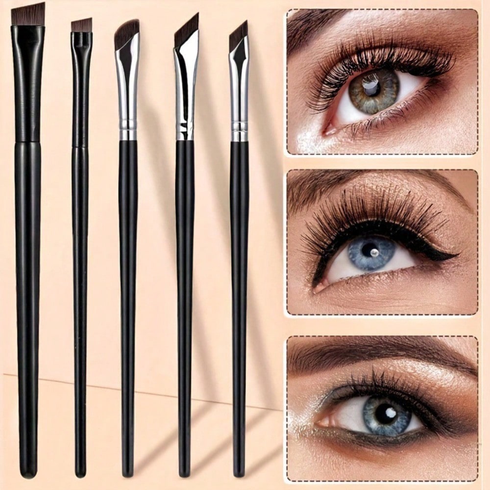 Detailing Brush Set - 5本メイクブラシセット、シックルアイライナー、ベベルブレードディテールブラシ、アイシャドウブラシセット、在庫あり、旅行、旅行必需品、バレンタインデー、格安、トラベルメイクブラシ、女性へのギフト、メイクアップアーティスト、プロ仕様のメイクアップキット