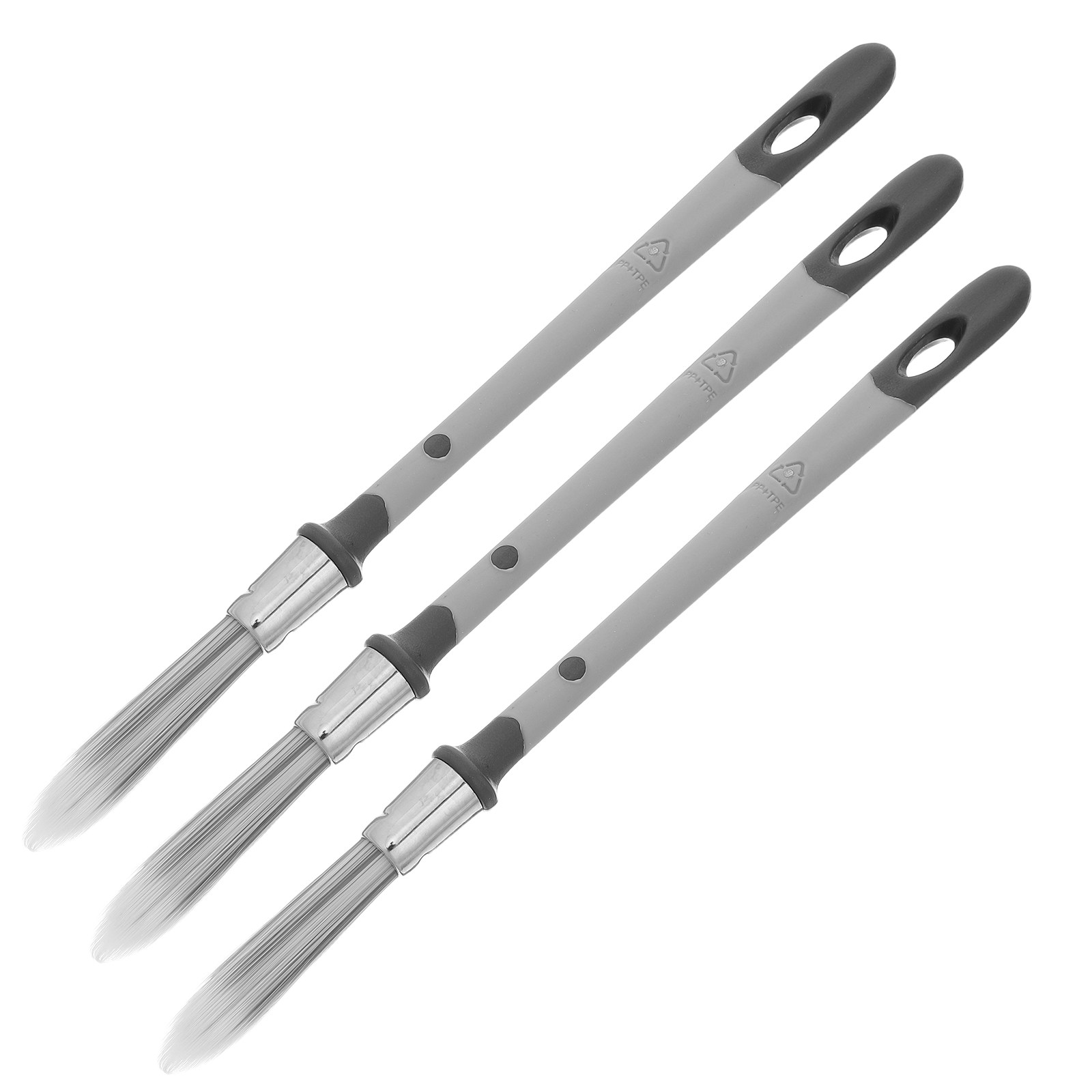 Detailing Brush Set - 3本セットの精密ペイントブラシセット、尖った先端で巾木、ベースボード、壁の角、目地のタッチアップ塗装に最適なツール