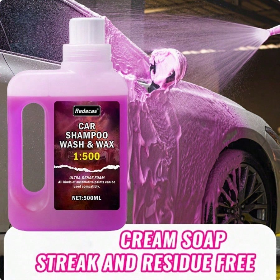 500ml ピンクフォームカーウォッシュソープ、高濃度ワック - Car Wax Ceramic Coating のレビューと価格
