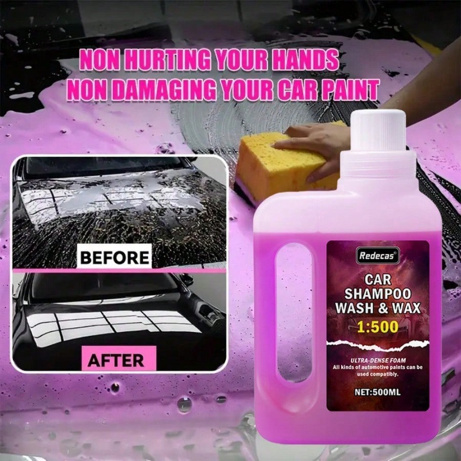 500ml ピンクフォームカーウォッシュソープ、高濃度ワック - Car Wax Ceramic Coating のレビューと価格