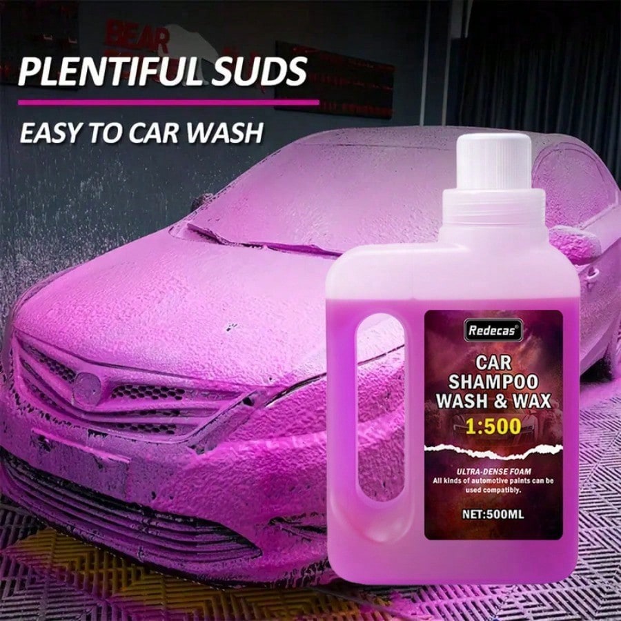 500ml ピンクフォームカーウォッシュソープ、高濃度ワック - Car Wax Ceramic Coating のレビューと価格